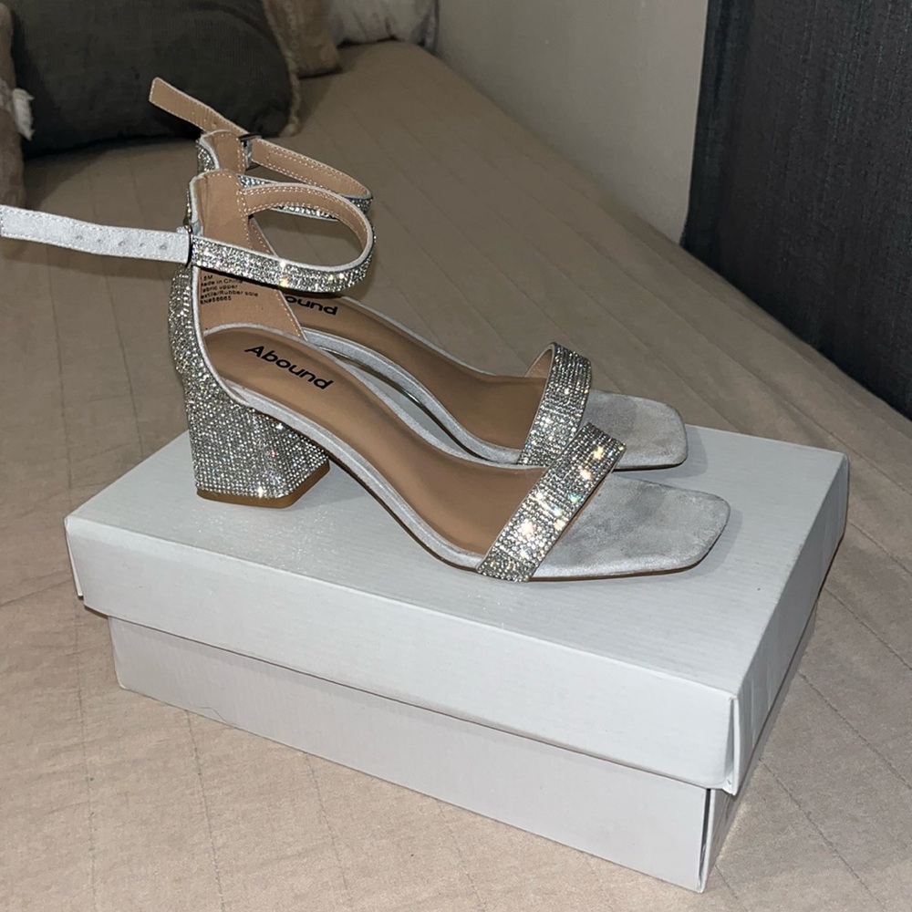 Abound Finn Silver rhinestone block heel